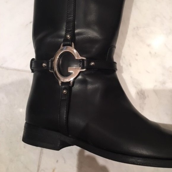GUCCI Black Riding Boots Size 37 1/2 - Picture 3 of 7